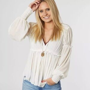 Free People | Day Dreaming Top | Ivory | M | Boho Feminine